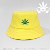 หมวก Bucket ปัก ใบกัญชา ใบไม้สีเขียว หมวกบักเก๊ตสวยๆ No. F7Ah32-0084