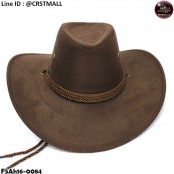 หมวกทรง COWBOY ผ้าชามัวร์คาดเชือก สินค้ามีทั้งหมด 6 สี No.F5Ah16-0087