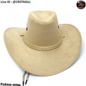 หมวกทรง COWBOY ผ้าชามัวร์คาดเชือก สินค้ามีทั้งหมด 6 สี No.F5Ah16-0087
