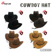 หมวกคาวบอย หนังกลับ  คาดเปียหนังถัก หมวกcowboy  สินค้ามีทั้งหมด 4 สี No.F1Ah16-0073