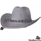 หมวกทรง COWBOY สาน ผ้าถักคาด Thailand สินค้ามีทั้งหมด 7 สี No.F1Ah16-0041