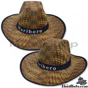 หมวกทรง COWBOY สานลายไทย ขอบสีน้ำตาล หมวกคาวบอย Mariboro สินค้ามีทั้งหมด 3สี No.F5Ah16-0020