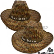 หมวกทรง COWBOY สานลายไทย ขอบสีน้ำตาล หมวกคาวบอย Mariboro สินค้ามีทั้งหมด 3สี No.F5Ah16-0020