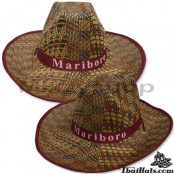 หมวกทรง COWBOY สานลายไทย ขอบสีน้ำตาล หมวกคาวบอย Mariboro สินค้ามีทั้งหมด 3สี No.F5Ah16-0020