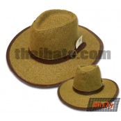 หมวกคาวบอยแฟชั่น  cowboyhat  แบบสานปีกใหญ่ คาดเข็มขัดหนัง  สินค้ามีทั้งหมด 2 สี No.F1Ah16-0021