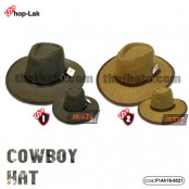หมวกคาวบอยแฟชั่น  cowboyhat  แบบสานปีกใหญ่ คาดเข็มขัดหนัง  สินค้ามีทั้งหมด 2 สี No.F1Ah16-0021