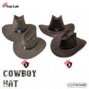 หมวกคาวบอย หนังกลับ สีน้ำตาล คาดเชือกถักสีดำ หมวกcowboy  มี 2 สี No.F1Ah16-0057 