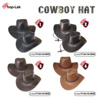 หมวกคาวบอย หนังมันเงา  คาดเชือกถัก หมวกcowboy  สินค้ามีทั้งหมด 4 สี No.F1Ah16-0066