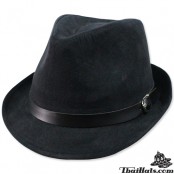  หมวกMJ หมวกTrilby หมวกทรงทริลบี้ หนังกลับ คาดเข็มขัดหนัง สินค้ามีทั้งหมด 5 สี No.F1Ah12-0019