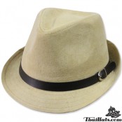  หมวกMJ หมวกTrilby หมวกทรงทริลบี้ หนังกลับ คาดเข็มขัดหนัง สินค้ามีทั้งหมด 5 สี No.F1Ah12-0019