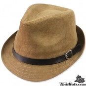  หมวกMJ หมวกTrilby หมวกทรงทริลบี้ หนังกลับ คาดเข็มขัดหนัง สินค้ามีทั้งหมด 5 สี No.F1Ah12-0019