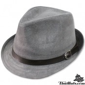  หมวกMJ หมวกTrilby หมวกทรงทริลบี้ หนังกลับ คาดเข็มขัดหนัง สินค้ามีทั้งหมด 5 สี No.F1Ah12-0019