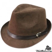  หมวกMJ หมวกTrilby หมวกทรงทริลบี้ หนังกลับ คาดเข็มขัดหนัง สินค้ามีทั้งหมด 5 สี No.F1Ah12-0019