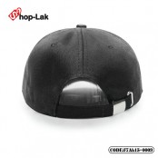 หมวกแก๊ปแบบเข็มขัดปักป้ายหนัง CUSTOM   สีดำ    No.F7Ah15-0009