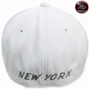 หมวกแก๊ปแฟชั่น   หมวกแก๊ปปัก NY/SIZE 56-58  สีขาวปีกดำปักดำ ด้านหลังเป็นแบบเต็มใบ No.F5Ah15-0408