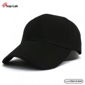 หมวกแก๊ปผ้าปีกโค้งสีดำ เนื้อผ้าคอตตอนผสมโพลี ด้านหลังเป็นเข็มขัดปรับไซด์ได้ No.F5Ah15-0341