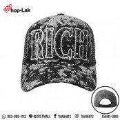หมวกแก๊ปแฟชั่น  หมวกแก๊ปตาข่ายปักเลื่อมลาย "RICH" &  "LET" มี 2 สี NO.F5Ah15-0800