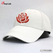 หมวกแก๊ปปักดอกกุหลาบแดง    สินค้ามี 2 สี  No.F7Ah15-0006