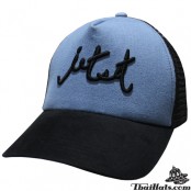 หมวกแก๊ปตาข่าย หมวกตาข่าย Jet set CAPสีฟ้า ตาข่ายสีดำ ด้านหลังเป็นSNAPBACKปรับไซด์ได้ No.F1Ah15-0375