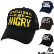 หมวกแก๊ป ตาข่าย สกรีนลาย ANGRY NET CAP ด้านหลังเป็นแบบ Snapback สามารถปรับไซด์ได้ มี 3 สี No.F5Ah15-0153