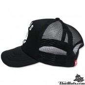  หมวกตาข่าย DEUS CAP  หมวกแก๊ปปัก หัวกะโหลก หมวกแก๊ปฟองน้ำ สีดำ No.F1Ah15-0327