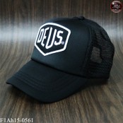 หมวกแก๊ปปักDEUS หมวกแก๊ปฟองน้ำตาข่าย DEUS สีดำปักขาว ด้านหลังเป็นSNAPBACKปรับไซด์ได้ No.F1Ah15-0561