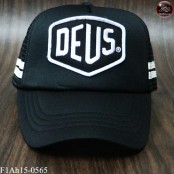  หมวกแก๊ปปักDEUS หมวกแก๊ปฟองน้ำตาข่าย 2แถบ DEUS สีดำปักขาว ด้านหลังเป็นSNAPBACKปรับไซด์ได้  No. F1Ah15-0565