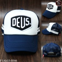  หมวกแก๊ปปักDEUS หมวกแก๊ปฟองน้ำตาข่าย 2แถบ DEUS ปีกกรมตาข่ายกรมหน้าขาว ด้านหลังเป็นSNAPBACKปรับไซด์ได้  No.F1Ah15-0566