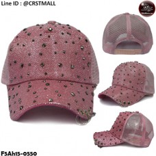 Mesh cap with diamond hook The back is used to adjust the side of the pink.F5Ah15-0550.