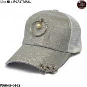 Mesh mesh cap with a silver bow on the back of the fins. No.F5Ah15-0562
