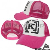 หมวกแก๊ป ฟองน้ำ ตาข่าย ปั้มลาย ตัว K NET CAP ด้านหลังเป็นแบบ Snapback สามารถปรับไซด์ได้ มี 5 สี  No.F5Ah15-0156