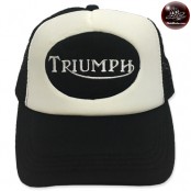   หมวกแก๊ปตาข่ายTriumph หมวกแก๊ปฟองน้ำปักTriumph ปีกดำตาข่ายดำหน้าขาว ด้านหลังเป็นSNAPBACKปรับไซด์ได้  No.F5Ah15-0520