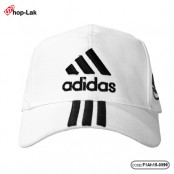 หมวกแก๊ป Adidas ปีกปักแถบ สีขาว ด้านหลังแบบปรับไซส์ได้ No.F1Ah15-0399