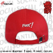 หมวกแก๊ปแฟชั่น หมวกแก๊ปแบบเข็มขัดปัก Wake The Fuck Up#สีแดง No.F7Ah15-0019