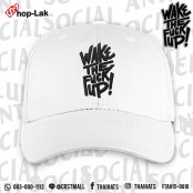 หมวกแก๊ปแฟชั่น หมวกแก๊ปแบบเข็มขัดปัก Wake The Fuck Up#สีขาว No.F7Ah15-0018