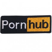 อาร์มปักลาย Porn Hub  8x2.5 cm ติดเสื้อติดหมวก ติดสินค้าแฟชั่น งาน DIY เสื้อผ้า งานปักระเอียด No.F3Aa51-0005