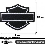 อาร์มปักลาย Harley   7x5.5 cm ติดเสื้อติดหมวก ติดสินค้าแฟชั่น งาน DIY เสื้อผ้า งานปักระเอียด No.F3Aa51-0005a055