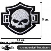 อาร์มปักลาย Harley HD  5x5.5 cm ติดเสื้อติดหมวก ติดสินค้าแฟชั่น งาน DIY เสื้อผ้า งานปักระเอียด No.F3Aa51-0006a026