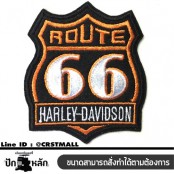 อาร์มปักลาย Harley Route 66  7x6 cm ติดเสื้อติดหมวก ติดสินค้าแฟชั่น งาน DIY เสื้อผ้า งานปักระเอียด No.F3Aa51-0007a041