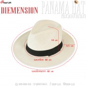 หมวกปานามา PANAMA สานคาดริบบิ้นดำ หมวกปีกรอบ หมวกปามานาทรงผู้หญิง สไตล์ classic No.F5Ah16-0104