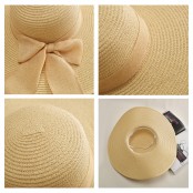  หมวกทรง LADY ผ้ากุ้นขอบ สานปีกกว้างคาดริบบิน หมวกผู้หญิง หมวกสานเเบบขอบเรียบ NO. F5AH18-0153