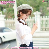 หมวกไบเล่ หมวกเบเร่ต์ Wool Beret หมวกสวย ทรงคลาสสิค สไตล์สาวปารีเซียง No.F5Ah31-0001