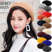 หมวกเบเร่ต์จิตรกรขนวู Beret  เนื้อผ้าอยู่ตัวไม่อ่อน ใส่ได้ทุกขนาดศรีษะ สไตล์คลาสสิก หมวกเบเร่ต์ผู้หญิง No.F5Ah31-0021