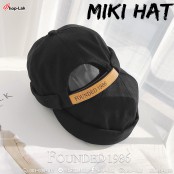 Miki Hat หมวกมิกิ ลาย "FOUNDED 1986" หมวกวินเทจย้อนยุค 1986  หมวกทรงกลมไม่มีปีก หมวกแตงโม สีพื้น No.F5Ah31-0059