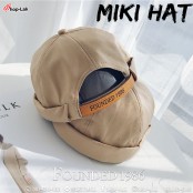Miki Hat หมวกมิกิ ลาย "FOUNDED 1986" หมวกวินเทจย้อนยุค 1986  หมวกทรงกลมไม่มีปีก หมวกแตงโม สีพื้น No.F5Ah31-0059