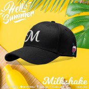 หมวกแก็ปต้อนรับซัมเมอร์สไตล์เกาหลี ปักลาย M  Milkshake  2สี ! No.F7Ah15-0144