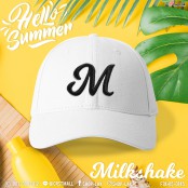 หมวกแก็ปต้อนรับซัมเมอร์สไตล์เกาหลี ปักลาย M  Milkshake  2สี ! No.F7Ah15-0144