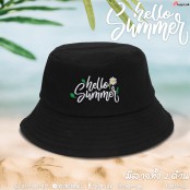 หมวกบักเก็ตต้อนรับซัมเมอร์สไตล์เกาหลี ปักลายเดซี่ Hello! Summer! No.F7Ah32-0140