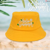 หมวกบักเก็ตต้อนรับซัมเมอร์สไตล์เกาหลี ปักลายเดซี่ Hello! Summer! No.F7Ah32-0140