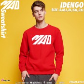 เสื้อกันหนาวคอกลม เสื้อแขนยาว ผ้าสำลี ลาย MAD สเวตเตอร์แบรนด์ IDENGO สวยๆ สไตล์ยุโรป No.F7Cs01-0095